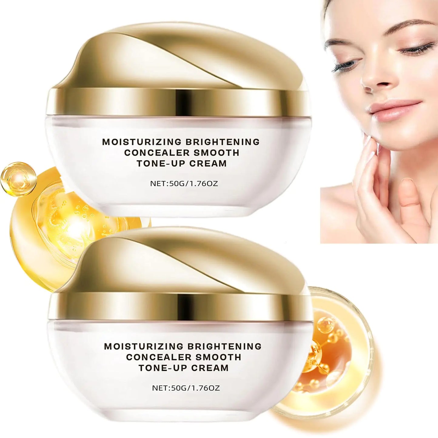 Cream Makeup Crema De Maquillaje Detroitrain Moisturizing Concealer Smooth Tone-Up Cream Corrector Iluminador Hidratante Crema Tónica Suave Base De Maquillaje (2)